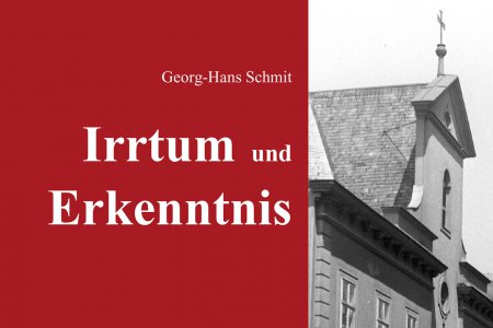 Buch-Cover in rot und grau, zu sehen ist im Bild der Giebel der Lutherischen Stadtkirche.