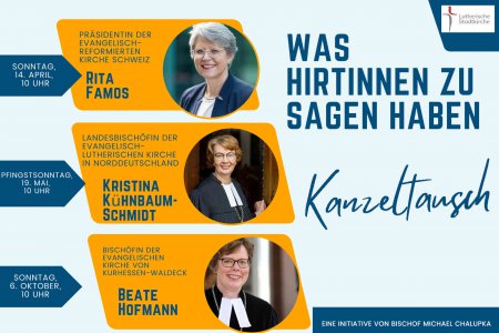 Drei kirchenleitende Frauen aus der Schweiz und Deutschland werden in Wien zu Gast sein. (Foto: Stadtkirche / Montage: epd/Bruckner)