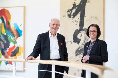 Sammler Karlheinz Essl und Diakonie-Direktorin Maria Katharina Moser. Foto: Tobias Steinmaurer