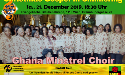 Einladungsplakat, der Chor ist zu sehen