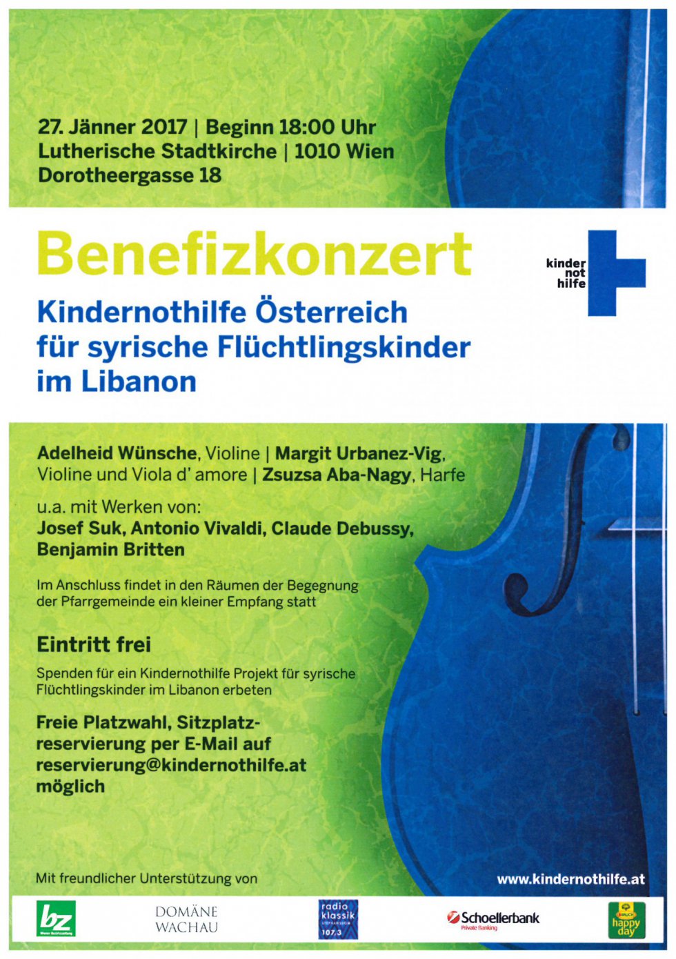 Flyer des Benefizkonzerts