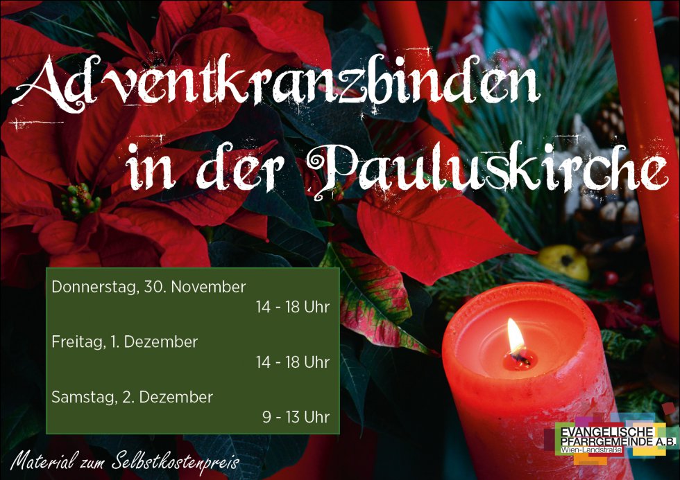 Adventkranzbinden in der Pauluskirche