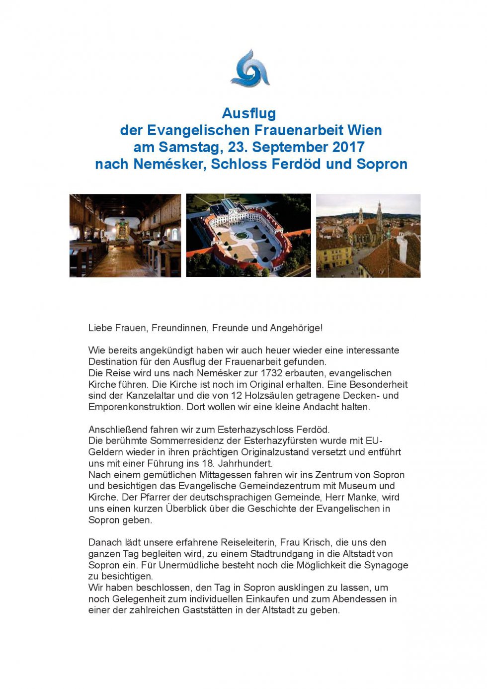 Programm des Ausflugs
