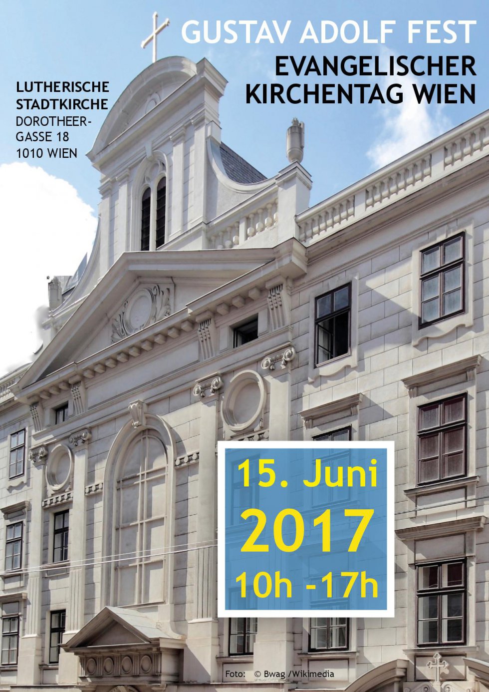 Plakat auf dem die Lutherische Stadtkirche zu sehen ist