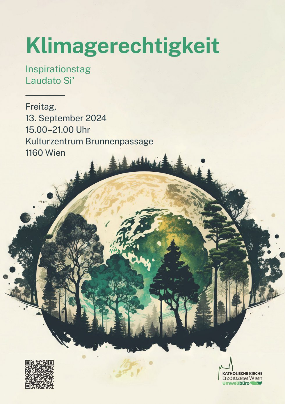 Plakat der Veranstaltung Klimagerechtigkeit - Inspirationstag - Laudato Siʼ