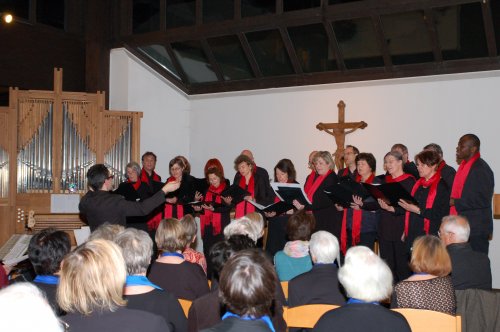 Der Weinbergchor der Weinbergkirche aus Wien-Döbling.
