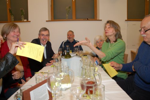 Der &quot;Junker Jörg&quot;-Tisch berät sich: wer ist der/die Möder/in? Hat vielleicht sogar der Bischof seine Finger im Spiel?