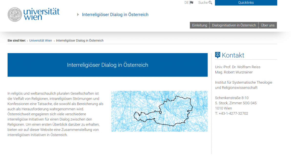 Neue Website für den Interreligiösen Dialog in Österreich  Evangelische Kirche Wien