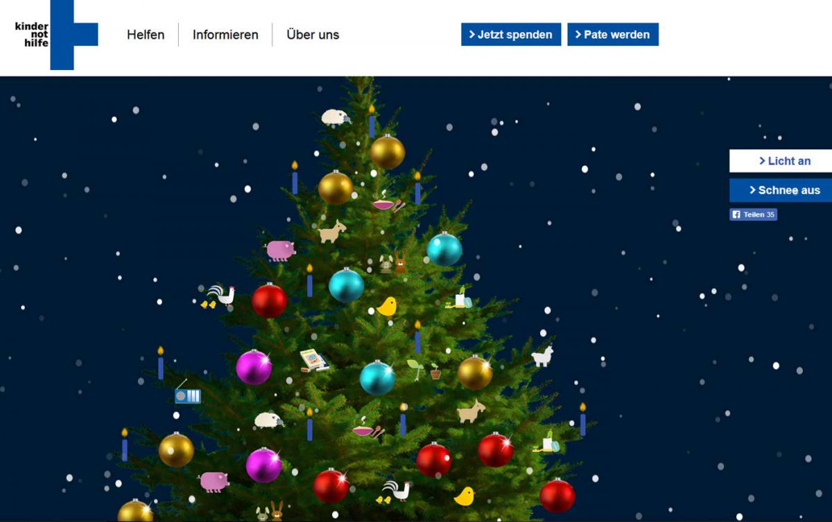 Dank des virtuellen Weihnachtsbaums der Kindernothilfe freuen sich Kinder in den ärmsten Regionen der Welt über Weihnachtsgeschenke. Foto: Kindernothilfe/Screenshot Dank des virtuellen Weihnachtsbaums der Kindernothilfe freuen sich Kinder in den ärmsten Regionen der Welt über Weihnachtsgeschenke. Foto: Kindernothilfe/Screenshot
