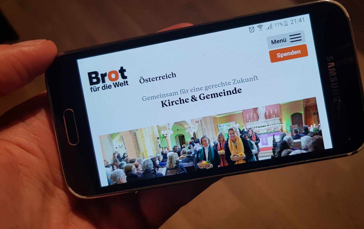 Mit eigenem Downloadbereich für Pfarrgemeinden: die neue Website von &quot;Brot für die Welt&quot;. Foto: epd/Michael Windisch