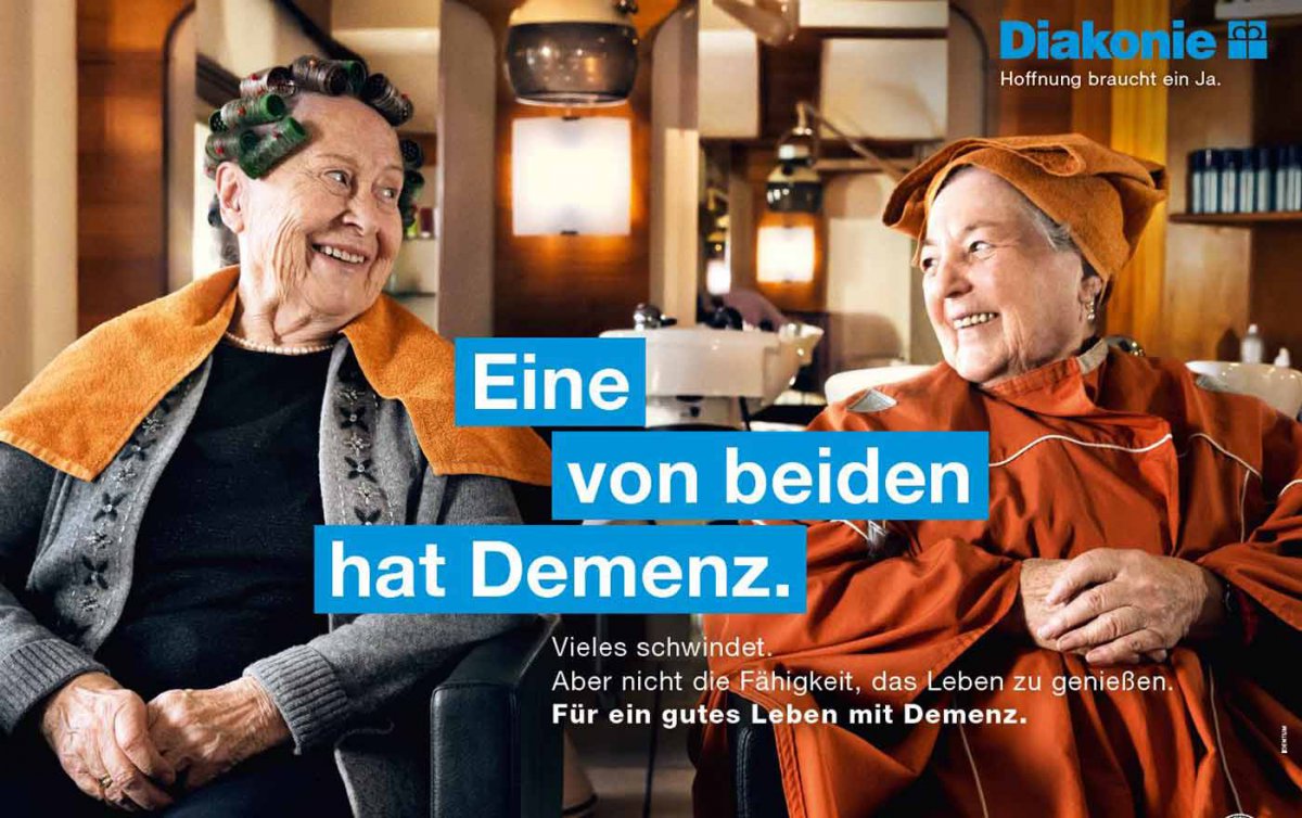 &quot;Eine von beiden hat Demenz&quot; - ein neues Bild der Krankheit will die Diakonie in ihrer Infokampagne vermitteln. Foto: Diakonie