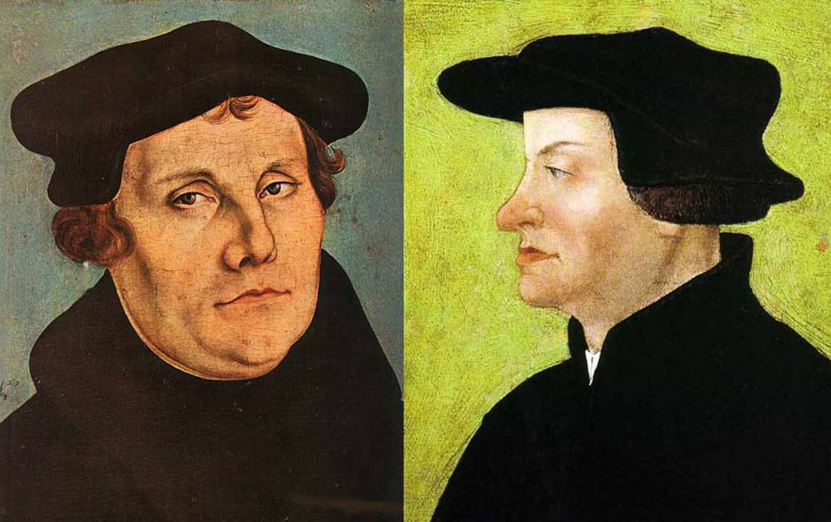 Hatten sprachlich ihre liebe Not miteinander: Die Reformatoren Martin Luther und Ulrich Zwingli. Foto: wikimedia Hatten sprachlich ihre liebe Not miteinander: Die Reformatoren Martin Luther und Ulrich Zwingli. Foto: wikimedia