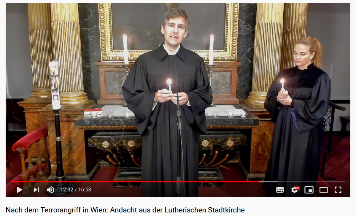 Mitfühlende Impulse geben Pfarrer Wilfried Fussenegger und Pfarrerin Julia Schnitzlein. Foto: YouTube-Screenshot Mitfühlende Impulse geben Pfarrer Wilfried Fussenegger und Pfarrerin Julia Schnitzlein. Foto: YouTube-Screenshot
