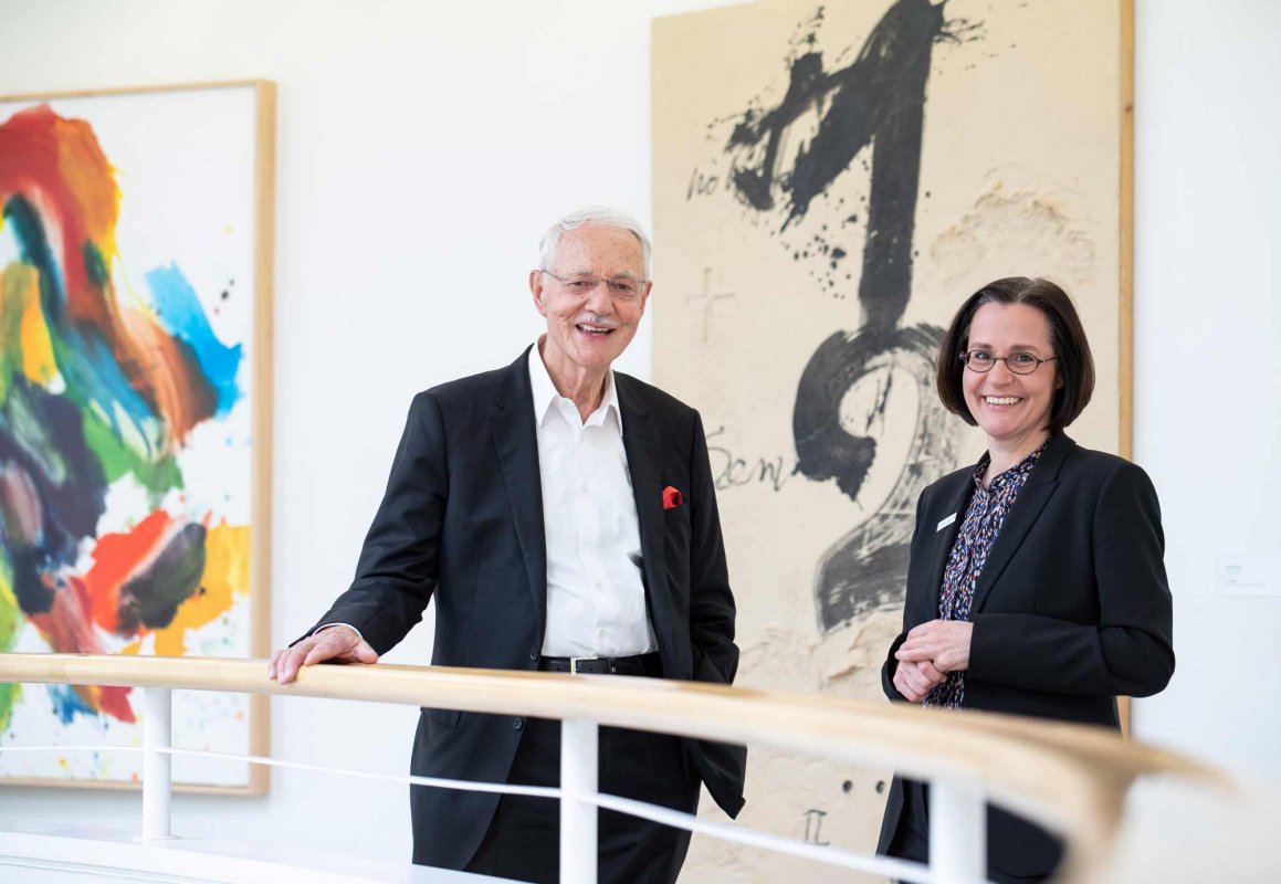 Sammler Karlheinz Essl und Diakonie-Direktorin Maria Katharina Moser. Foto: Tobias Steinmaurer