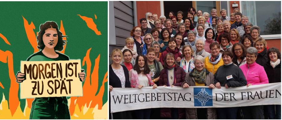 Am Freitag, 3. März, ist weltweiter Klimastreik und der Weltgebetstag der Frauen (Collage aus: WGT und FFF) Am Freitag, 3. März, ist weltweiter Klimastreik und der Weltgebetstag der Frauen (Collage aus: WGT und FFF)