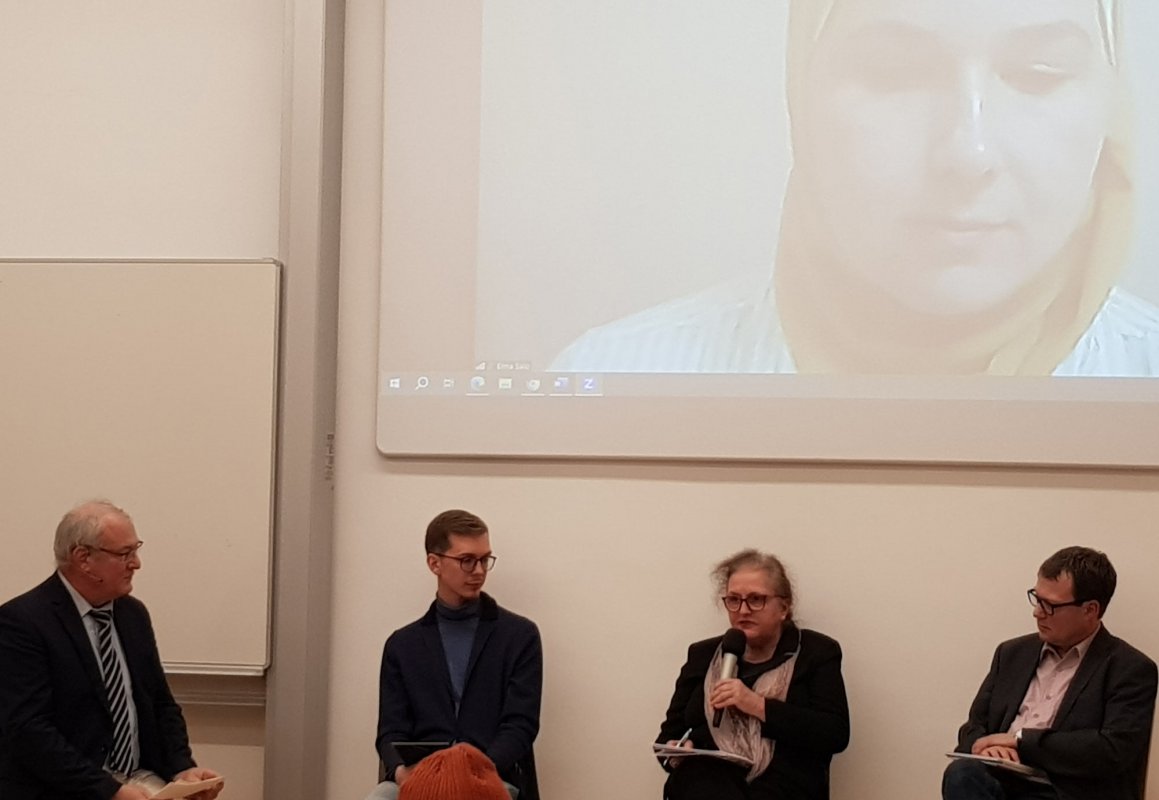 Sprachen über Klimagerechtigkeit und den Beitrag der Religionen (v.l.n.r.): der katholische Theologe Johannes Pock, Andin Berisha (MJÖ), die evangelische Umweltbeauftragte Andrea Kampelmühler und der katholische Umweltbeauftragte Markus Gerhartinger sowie