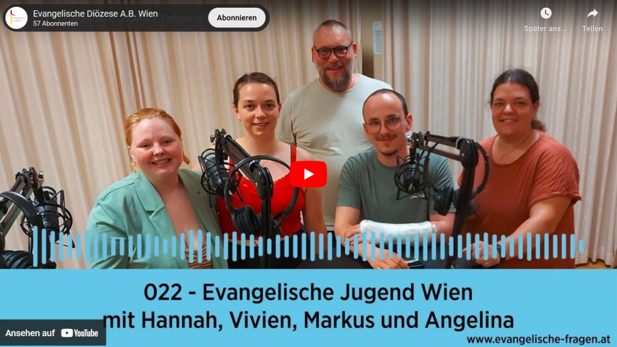 Hannah Rippel, Vivien Heyer, Markus Nemetz, Vivien Heyer und Jugendreferentin Angelina Ahrens haben Fragen und Antworten zum „Unique“-Event und zur Mitarbeit in der Evangelischen Jugend in der aktuellen Folge des Podcasts „Evangelische Fragen – evangelisc Hannah Rippel, Vivien Heyer, Markus Nemetz, Vivien Heyer und Jugendreferentin Angelina Ahrens haben Fragen und Antworten zum „Unique“-Event und zur Mitarbeit in der Evangelischen Jugend in der aktuellen Folge des Podcasts „Evangelische Fragen – evangelisc